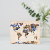 ワールドマップの水の色 ポストカード (スタンド正面)