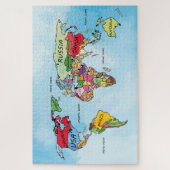 ワールドマップの水カラーのアートワークのジグソーパズル ジグソーパズル (縦)