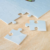 ワールドマップの水カラーのアートワークのジグソーパズル ジグソーパズル (側面)