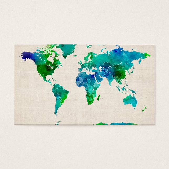 ワールドマップの水彩地図 (正面)