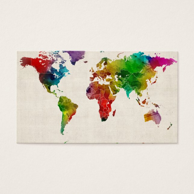 ワールドマップの水彩地図 (正面)