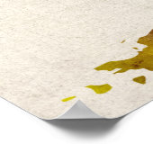 ワールドマップの水彩地図 ポスター (角)