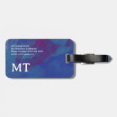 ワールドマップを使用した青みがかった抽象化 ラゲッジタグ (裏面横)