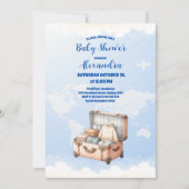 ワールドマップアドベンチャーが赤ちゃんのシャワーを待つ 招待状 (正面)