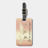 ワールドマップアドレスアドベンチャー開始金ゴールドサンゴ ラゲッジタグ (正面縦)