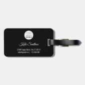 ワールドマップアドレスONEderful金ゴールド モダン ラゲッジタグ (裏面横)