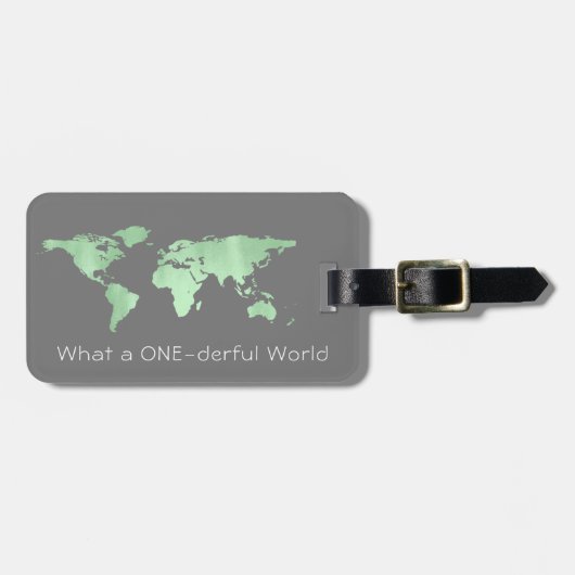 ワールドマップアドレスONEderful World Gray ラゲッジタグ (正面横)