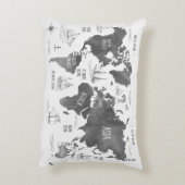 ワールドマップアート白黒 航海の アクセントクッション (裏面(縦))