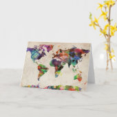 ワールドマップアーバンウォータカラー カード (黄色い花)