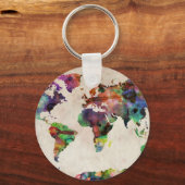 ワールドマップアーバンウォータカラー キーホルダー (正面)