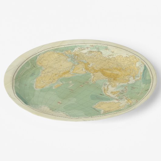 ワールドマップインディアン海、ヨーロッパ、アジア、アフリカ ペーパープレート (アングル)