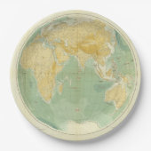 ワールドマップインディアン海、ヨーロッパ、アジア、アフリカ ペーパープレート (正面)