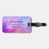 ワールドマップウォーターカラーピンクエレガントクリーンヴィンテージ ラゲッジタグ (裏面横)