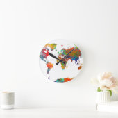 ワールドマップウォーターカラー18 ラウンド壁時計 (ホーム)