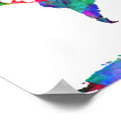 ワールドマップウォーターカラー6 ポスター (角)