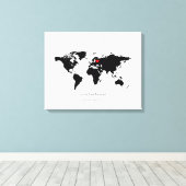 ワールドマップキャンバ結婚スのゲストブック キャンバスプリント (インサイチュ (ウッドフロア))