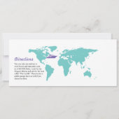 ワールドマップクルーズ誕生日ボーディングパスチケット 招待状 (裏面)