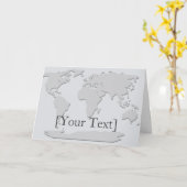 ワールドマップグリーティングカードプラチナ カード (黄色い花)