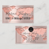 ワールドマップグローブマップトラベルエージェンシーバラ赤面 名刺 (正面/裏面)