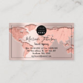 ワールドマップグローブマップトラベルエージェンシーバラ赤面 名刺 (裏面)