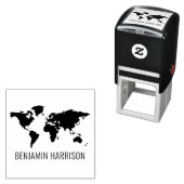 ワールドマップシルエット名のみ セルフインキングスタンプ (インサイチュ)