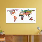 ワールドマップシルエット – ビーチ キャンバスプリント (インサイチュ (リビング))