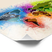 ワールドマップジオグラフィウォータカラートラベルバケーションアート フォトプリント            (角)