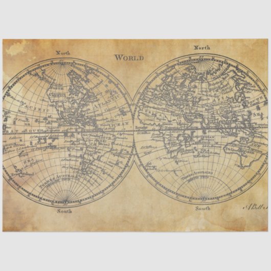 ワールドマップデカッページ紙 薄葉紙 (正面)