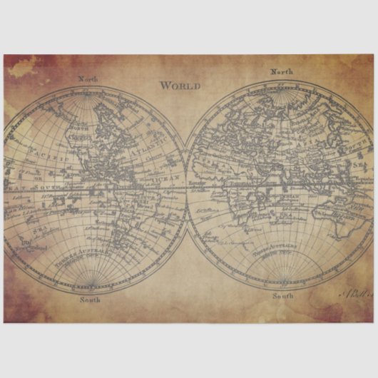 ワールドマップデカッページ紙 薄葉紙 (正面)