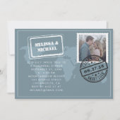 ワールドマップデスティネーションウェディングリハーサルディナー 招待状 (正面)