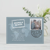 ワールドマップデスティネーションウェディングリハーサルディナー 招待状 (スタンド正面)