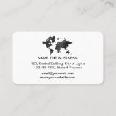 ワールドマップトラベルエージェント水の色の金ゴールド観光 名刺 (裏面)