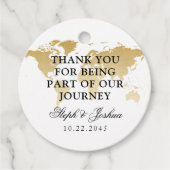 ワールドマップトラベルテーマウェディングパーティーありがとう フェイバータグ (正面)