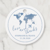 ワールドマップトラベルデスティネーションラヴ感謝していィー フェイバータグ (正面)