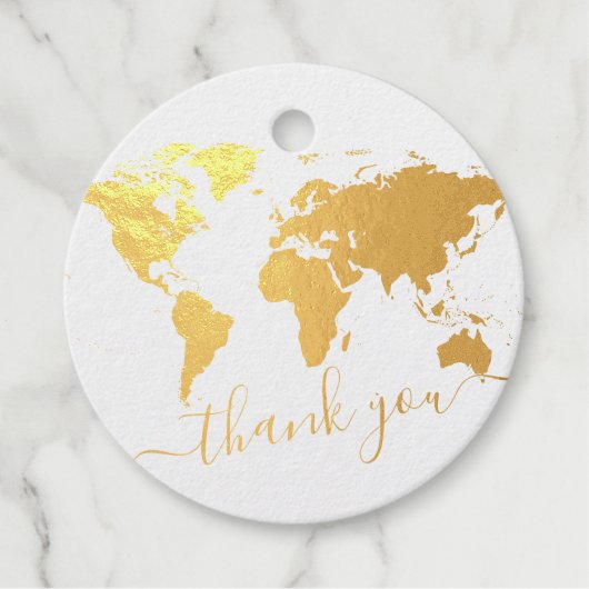 ワールドマップトラベル実在テーマフォイルありがとう フェイバータグ (正面)