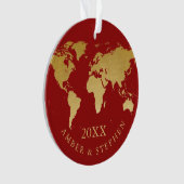 ワールドマップバケーショントラベルキープサケパーソナライズされた オーナメント (正面)