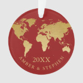 ワールドマップバケーショントラベルキープサケパーソナライズされた オーナメント (正面)