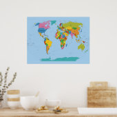 ワールドマップブライト ポスター (キッチン)