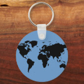 ワールドマップブラック キーホルダー (正面)