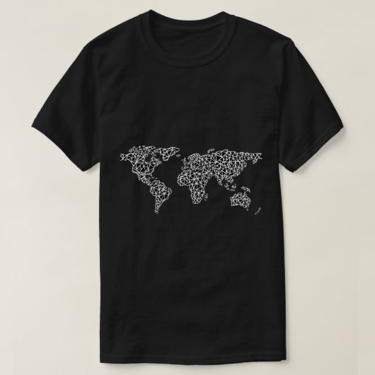 ワールドマップブラック Tシャツ (デザイン正面)