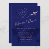 ワールドマップブルーバラ金ゴールドトラベルリハーサルディナー 招待状 (正面/裏面)