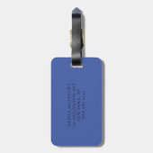 ワールドマップブルー旅行カスタムモノグラム名 ラゲッジタグ (裏面縦)