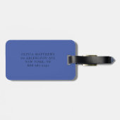 ワールドマップブルー旅行カスタムモノグラム名 ラゲッジタグ (裏面横)