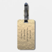 ワールドマップモノグラムトラベラーズピンクゴールドフォイルグリッター ラゲッジタグ (裏面縦)