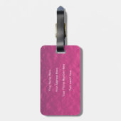 ワールドマップモノグラムピンクパープルバラ金ゴールドグリッター ラゲッジタグ (裏面縦)