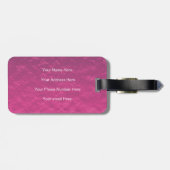 ワールドマップモノグラムピンクパープルバラ金ゴールドグリッター ラゲッジタグ (裏面横)