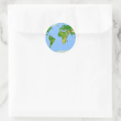 ワールドマップラウンドステッカー ラウンドシール (バッグ)
