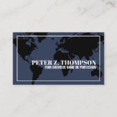 ワールドマップワールドワイドプロフェッショナルブルー 名刺 (正面)