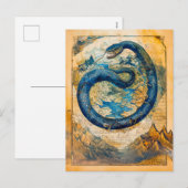 ワールドマップ上のヨルムンガンドとミッドガールのヘビ シーズンポストカード (正面/裏面)