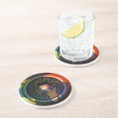 ワールドマップ上の音楽スピーカー コースター (側面)